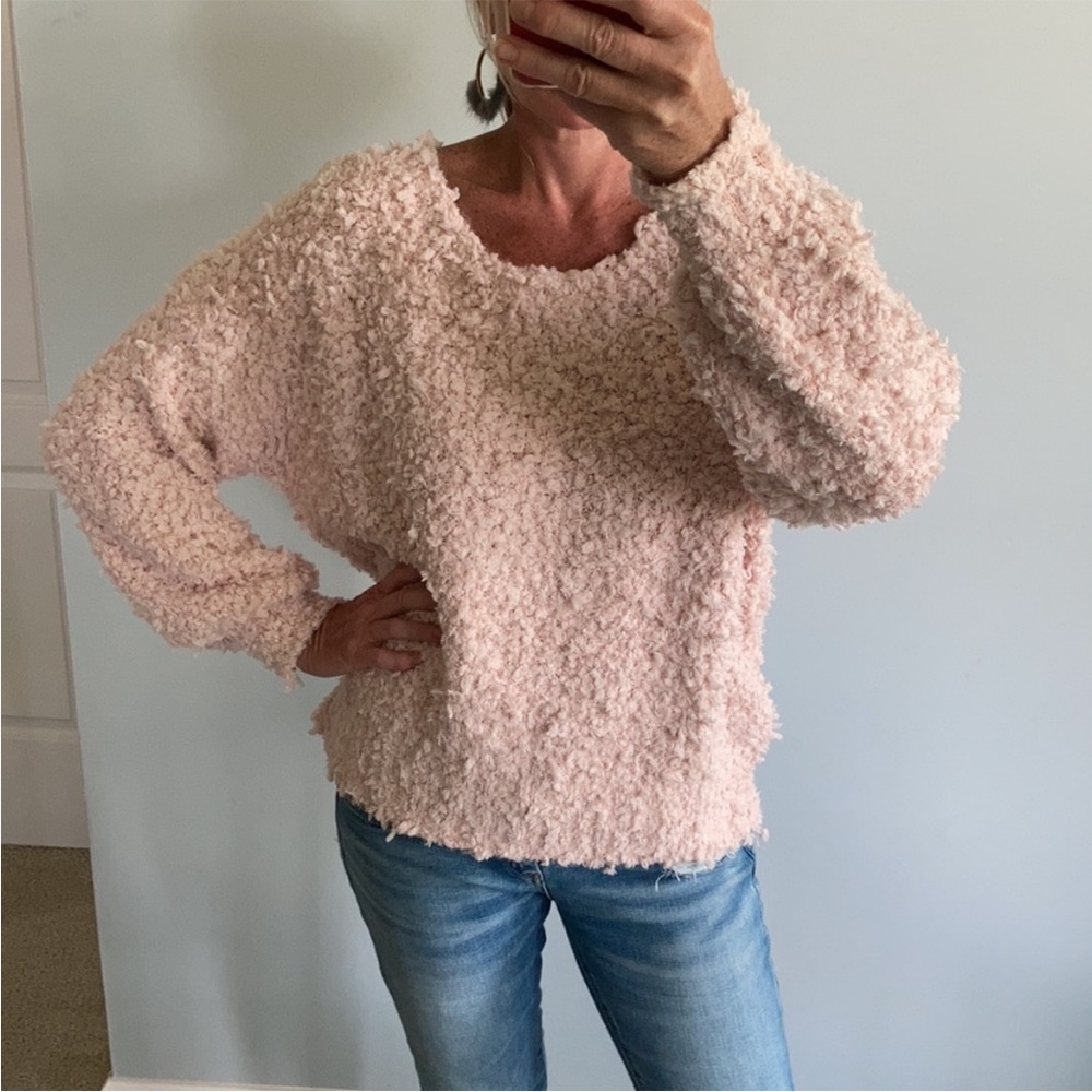Blush, Fuzzy Knit Sweater - Picture 2 of 8
